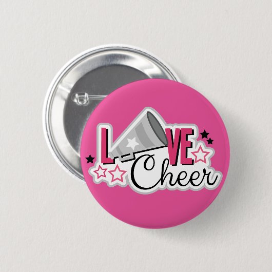 Cheerleader Pin "Love Cheer" Ronde Button 5,7 Cm (Voorkant /achterkant)