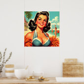  cheerleader pin-up poster (Keuken)