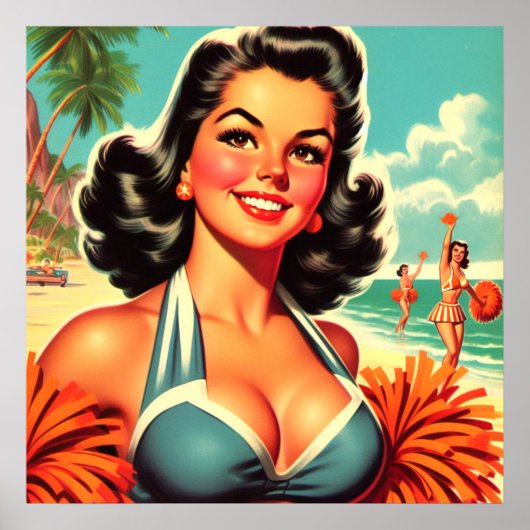  cheerleader pin-up poster (Voorkant)