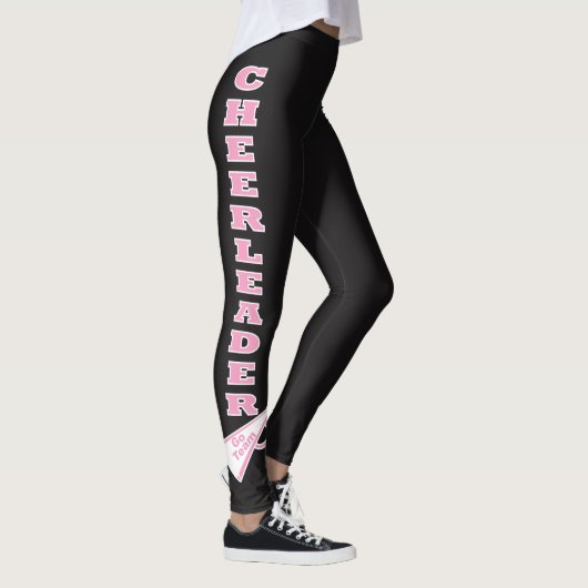 Cheerleader Pink Typography Letters Leggings (Rechts)