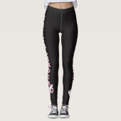 Cheerleader Pink Typography Letters Leggings (Voorkant)