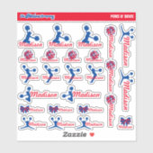 Cheerleader Pom Labels Gepersonaliseerd | School (Vel)