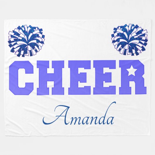Cheerleader Pom Pom Cheer Fleece Deken (Voorkant (Horizontaal))