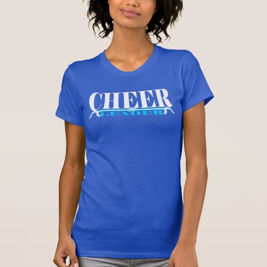 Cheerleader Practice Shirt in wit en blauw (Voorkant)