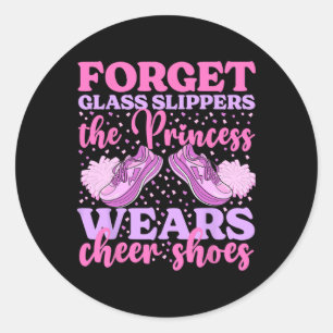 Cheerleader Prinses Draagt Cheer Schoenen Cheerlea Ronde Sticker