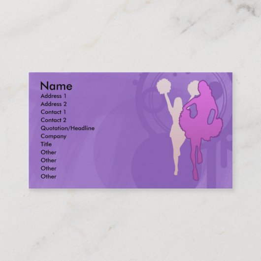 CHEERLEADER PROFIELKAARTEN VISITEKAARTJE (Voorkant)