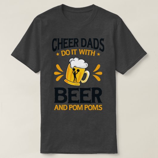 Cheerleader Proud Cheer Dad Cheerleading Beer Love T-shirt (Design voorkant)