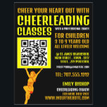 Cheerleader QR-codenummer, Cheerlead Classes Flyer<br><div class="desc">Cheerleader QR-code,  Cheerlead Classes Adverteren brochures door de winkel van het Visitekaartje.</div>
