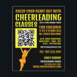 Cheerleader QR-codenummer, Cheerlead Classes Flyer<br><div class="desc">Cheerleader QR-code,  Cheerlead Classes Adverteren brochures door de winkel van het Visitekaartje.</div>