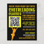 Cheerleader QR-codenummer, Cheerlead Classes Flyer<br><div class="desc">Cheerleader QR-code,  Cheerlead Classes Adverteren brochures door de winkel van het Visitekaartje.</div>