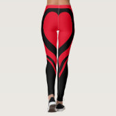 Cheerleader Red Black Heart Butt Team Uniform Logo Leggings (Achterkant)