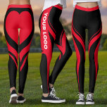 Cheerleader Red Black Heart Butt Team Uniform Logo Leggings<br><div class="desc">Nog een gewaagde paar leggings van JessicaAmber - vraag naar aangepaste bestellingen! Deze activewear leggings zijn geweldig voor meer bescheiden cheerleaders. Ze zijn voorzien van countouring curves in zwart en rood, en een hart op de kont om je getinte figuur te benadrukken. U kunt de kleuren aanpassen aan uw teamkleuren!...</div>