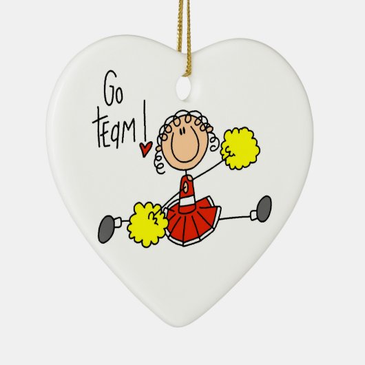 Cheerleader Red Go Team Keramisch Ornament (Rechts)