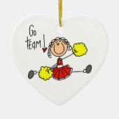 Cheerleader Red Go Team Keramisch Ornament (Voorkant)