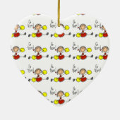 Cheerleader Red Go Team Keramisch Ornament (Achterkant)