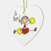 Cheerleader Red Go Team Keramisch Ornament (Links)