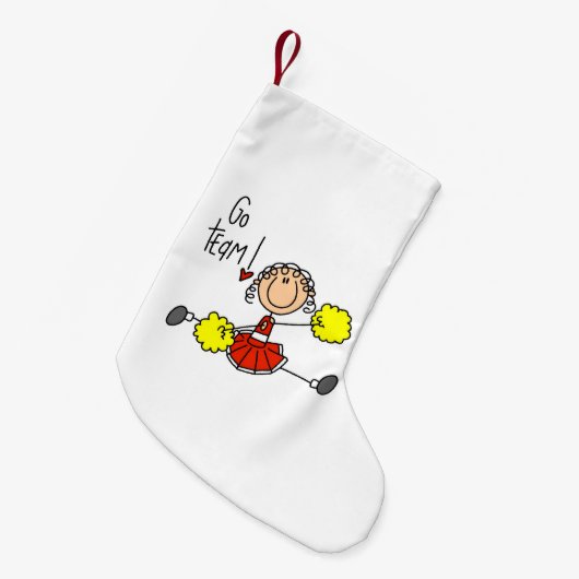 Cheerleader Red Go Team Kleine Kerstsok (Voorkant (Hangend))