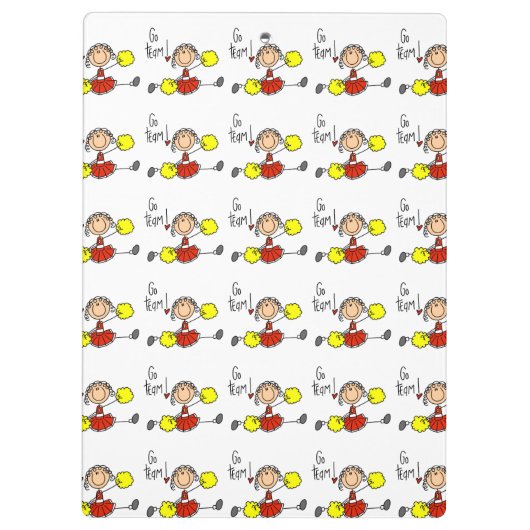 Cheerleader Red Go Team Klembord (Achterkant)