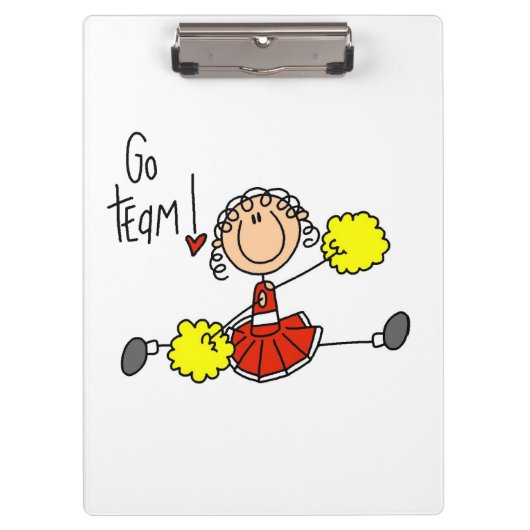 Cheerleader Red Go Team Klembord (Voorkant)