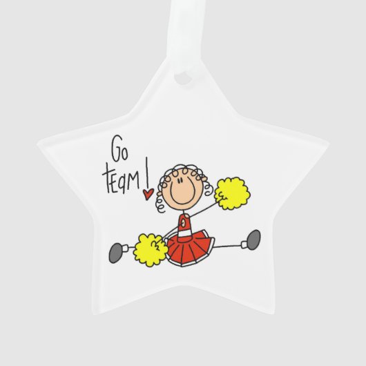 Cheerleader Red Go Team Ornament (achterkant)