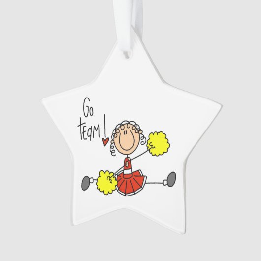 Cheerleader Red Go Team Ornament (voorkant)
