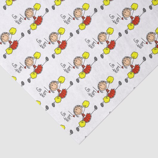 Cheerleader Red Go Team Tissuepapier (Detail)