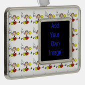 Cheerleader Red Go Team Verzilverd Omlijst Ornament (Rechts)