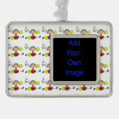 Cheerleader Red Go Team Verzilverd Omlijst Ornament (Voorkant)