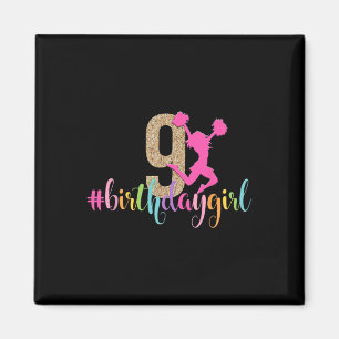 Cheerleader regenboog cheerleading 9e verjaardag m magneet