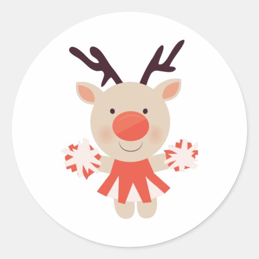 Cheerleader Ronde Sticker (Voorkant)