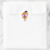Cheerleader Ronde Sticker (Tas)