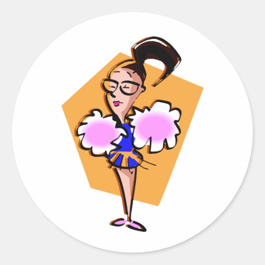 Cheerleader Ronde Sticker (Voorkant)