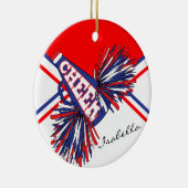 Cheerleader - Rood, wit en blauw Keramisch Ornament (Rechts)