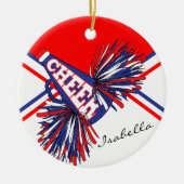 Cheerleader - Rood, wit en blauw Keramisch Ornament (Voorkant)