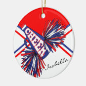 Cheerleader - Rood, wit en blauw Keramisch Ornament (Links)