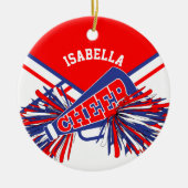 Cheerleader 📣 💖 - rood, wit en blauw keramisch ornament (Voorkant)