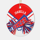 Cheerleader 📣 💖 - rood, wit en blauw keramisch ornament (Links)