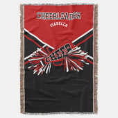 Cheerleader 📣 - Rood, wit en zwart Deken (Voorkant Verticaal)