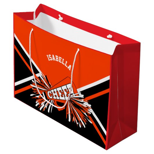 Cheerleader 📣 - rood, wit en zwart - groot groot cadeauzakje (Voorkant Gekanteld)