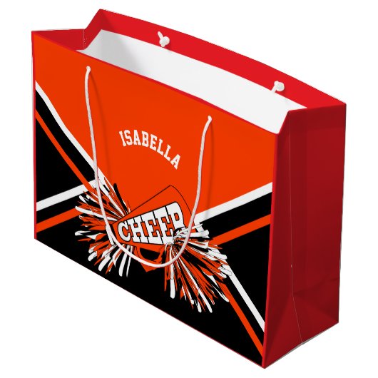 Cheerleader 📣 - rood, wit en zwart - groot groot cadeauzakje (Achterkant Gekanteld)