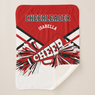 Cheerleader 📣 Rood, Wit & Zwart Sherpa Deken