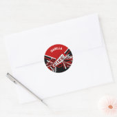📣 Cheerleader - Rood, zwart en wit Ronde Sticker (Envelop)