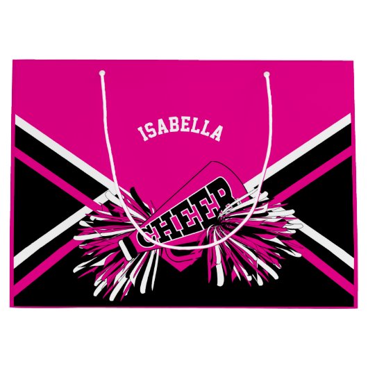Cheerleader 📣 - Roze, Wit en Zwart - Groot Cadeauzakje (Voorkant)