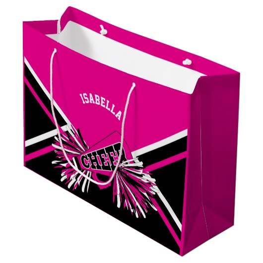 Cheerleader 📣 - Roze, Wit en Zwart - Groot Cadeauzakje (Voorkant Gekanteld)