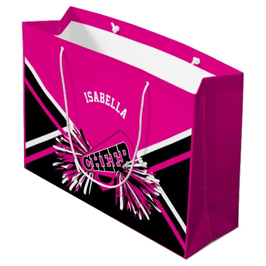 Cheerleader 📣 - Roze, Wit en Zwart - Groot Cadeauzakje (Achterkant Gekanteld)
