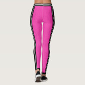Cheerleader Roze Zwart Breed Gestreepte Varsity Sp Leggings (Achterkant)