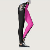 Cheerleader Roze Zwart Breed Gestreepte Varsity Sp Leggings (Rechts)