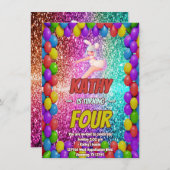 Cheerleader Schattig Konijn Pompom Feestelijke uit Kaart (Voorkant / Achterkant)