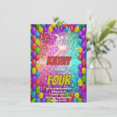 Cheerleader Schattig Konijn Pompom Feestelijke uit Kaart (Staand voorkant)