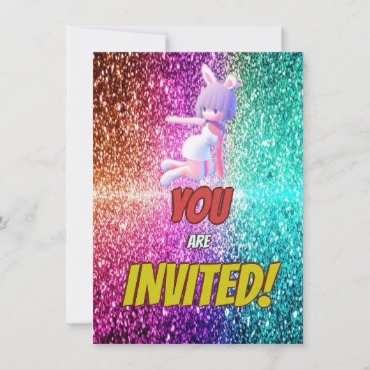 Cheerleader Schattige Bunny Pompom Leuke verjaarda Kaart (Achterkant)